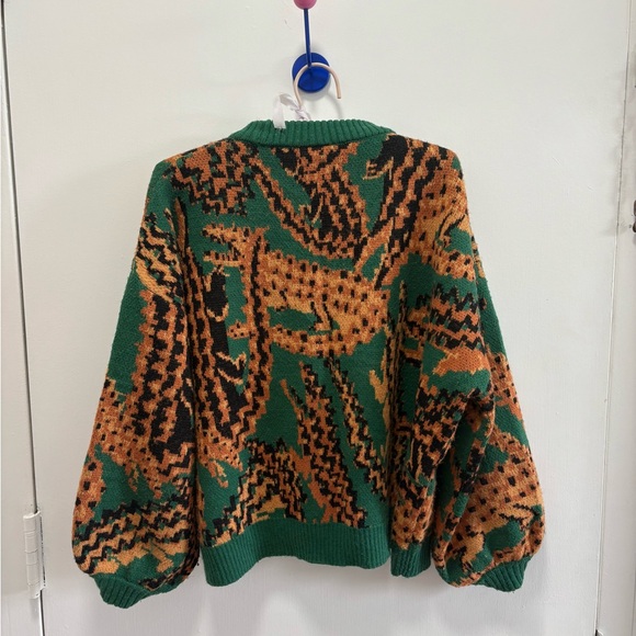 FARM Rio Green Crocodile Knit Sweater - Picture 2 of 5